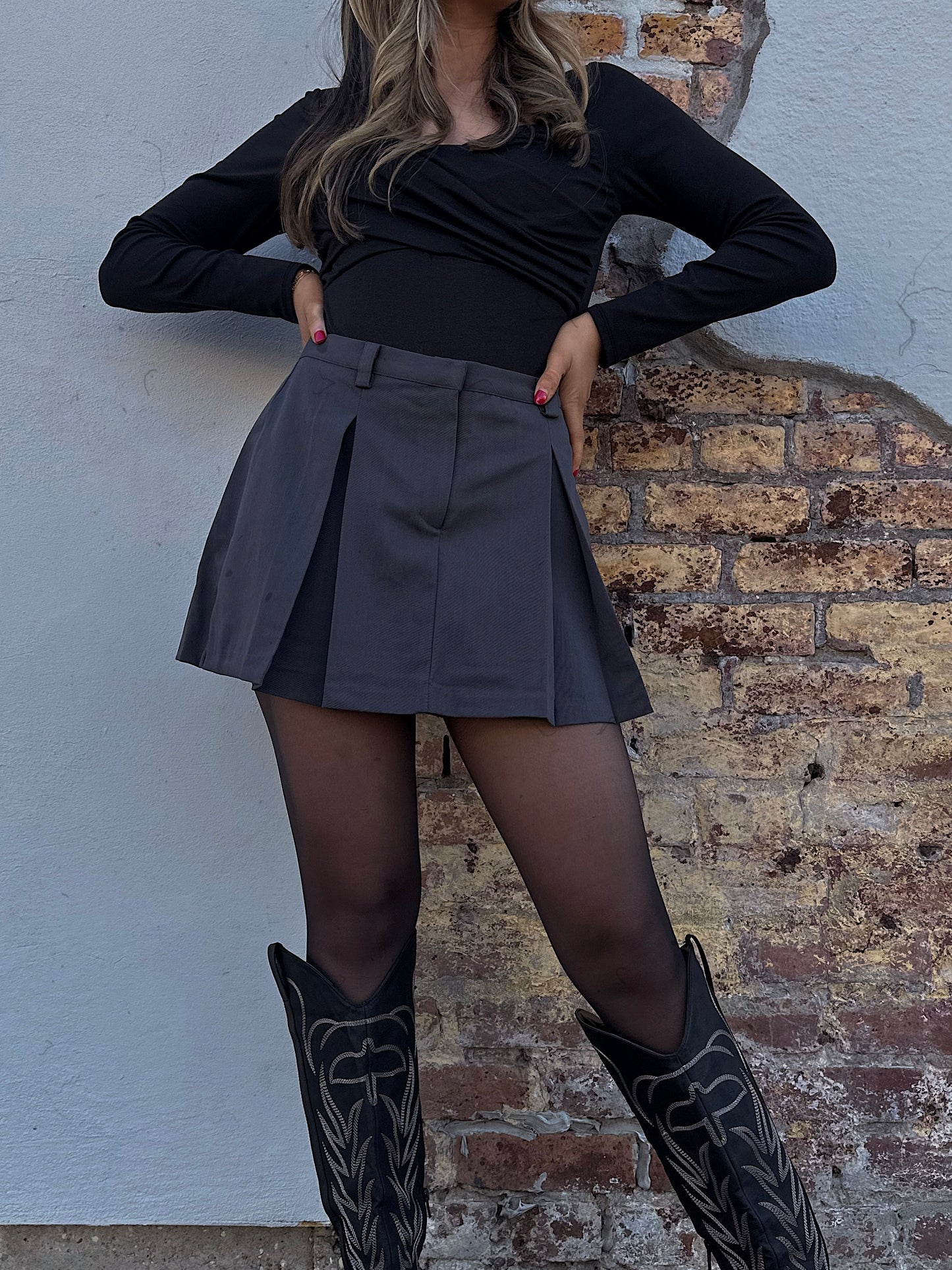 Grey Bandit Mini Skirt