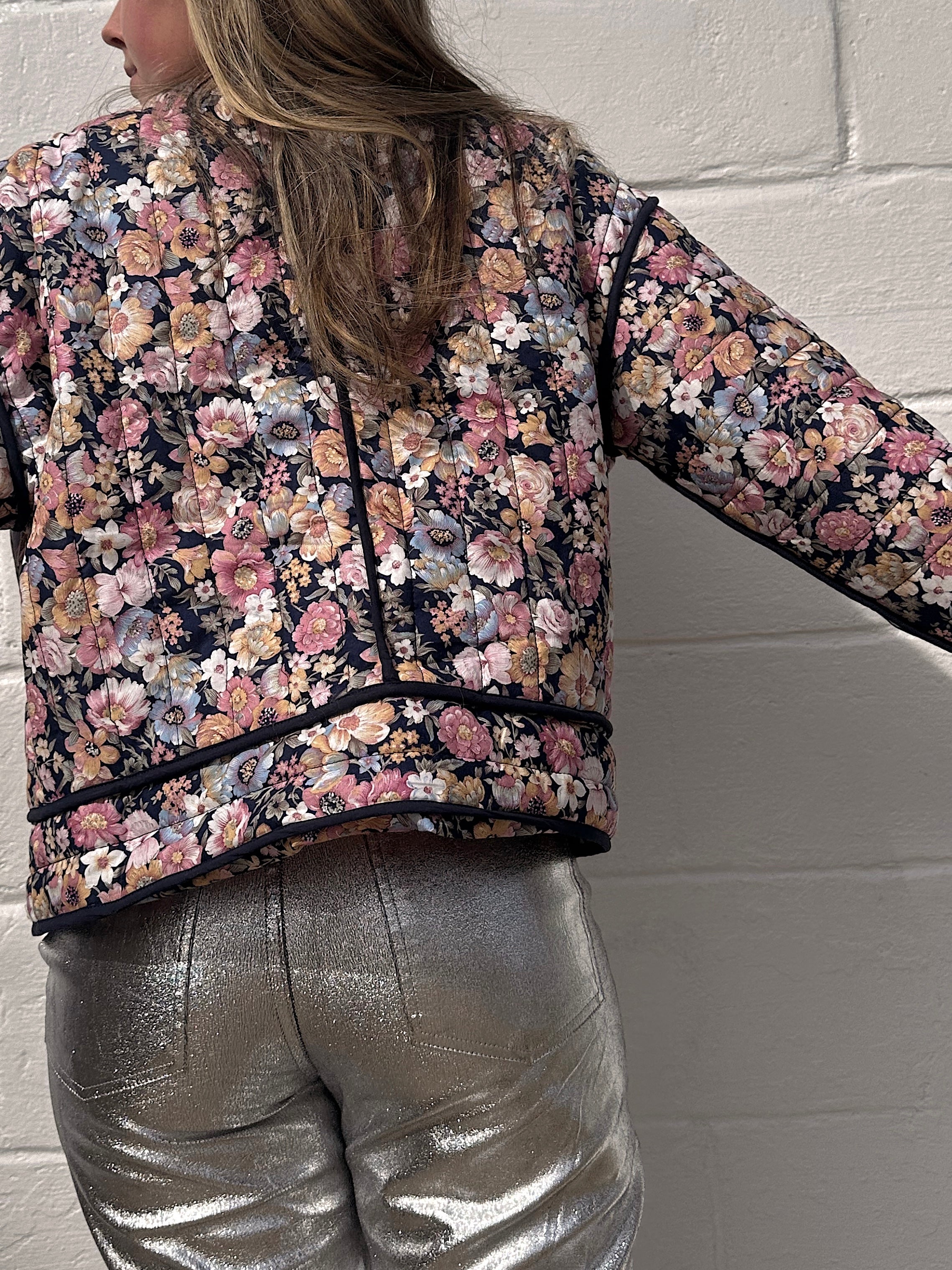 Vintage floral 2024 bomber jacket