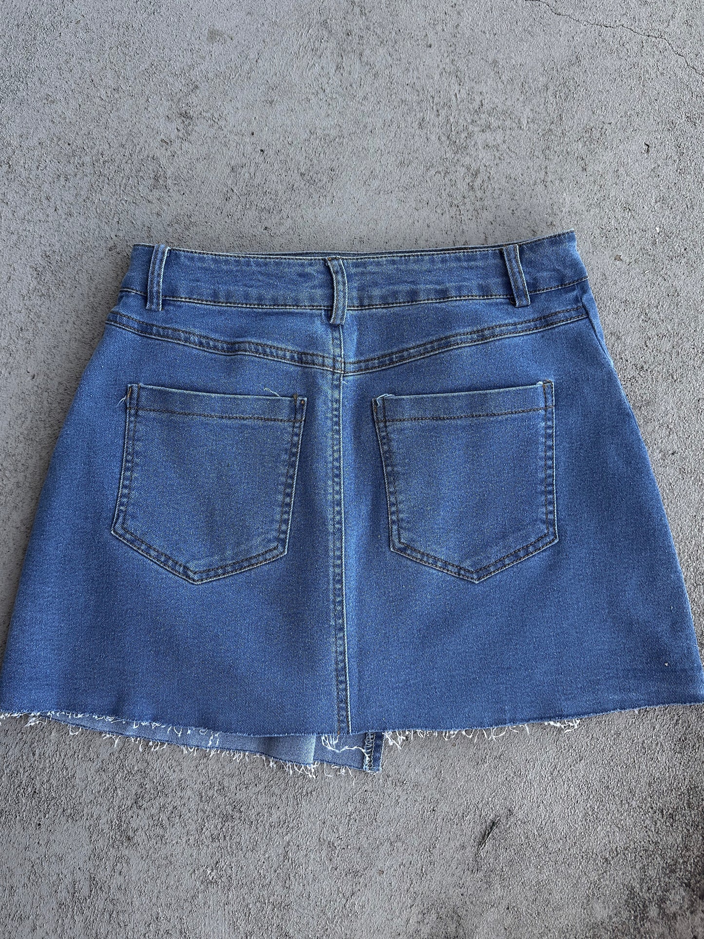 Asymmetric Denim Skirt